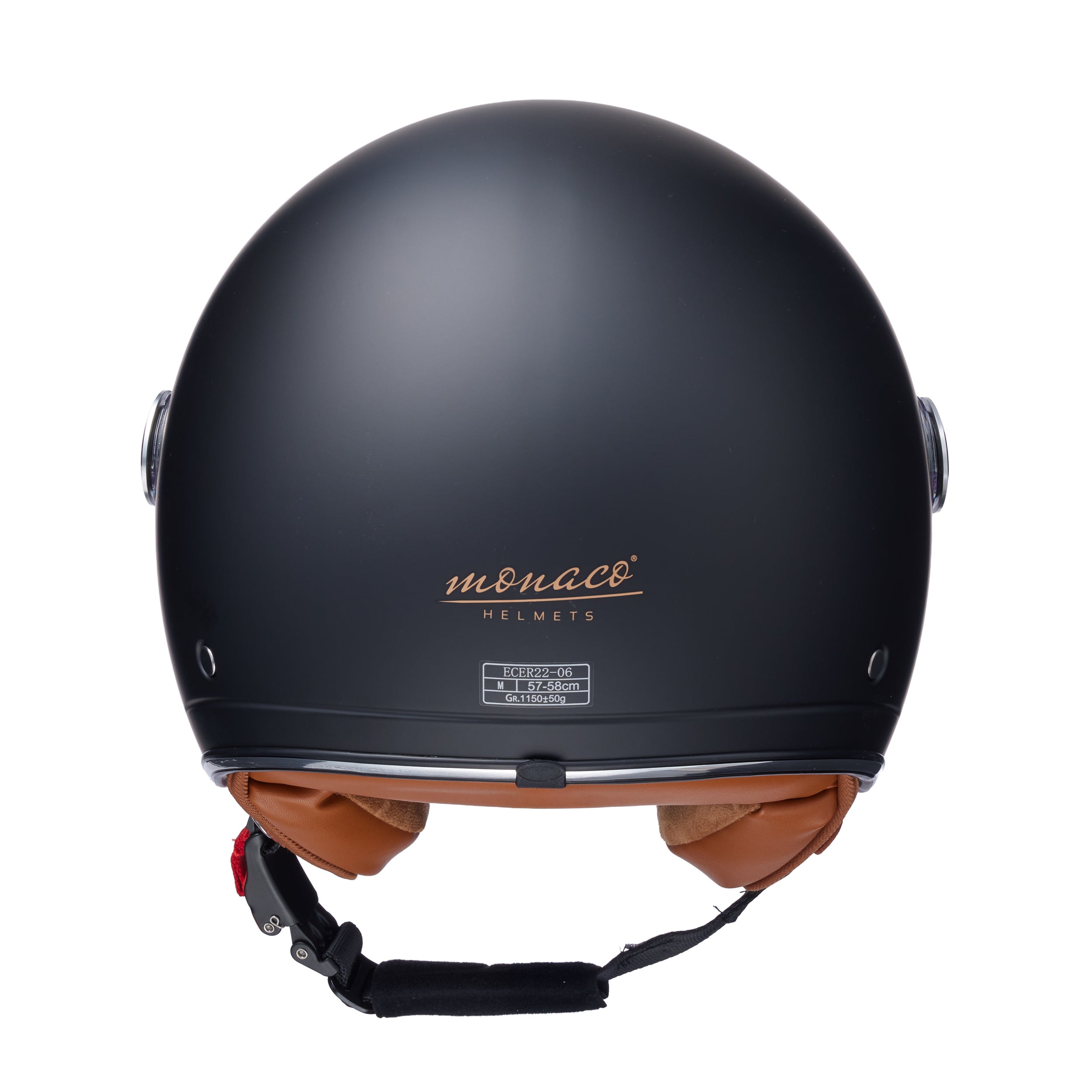 monaco helmets "Premium" mattschwarz mit Sonnenblende