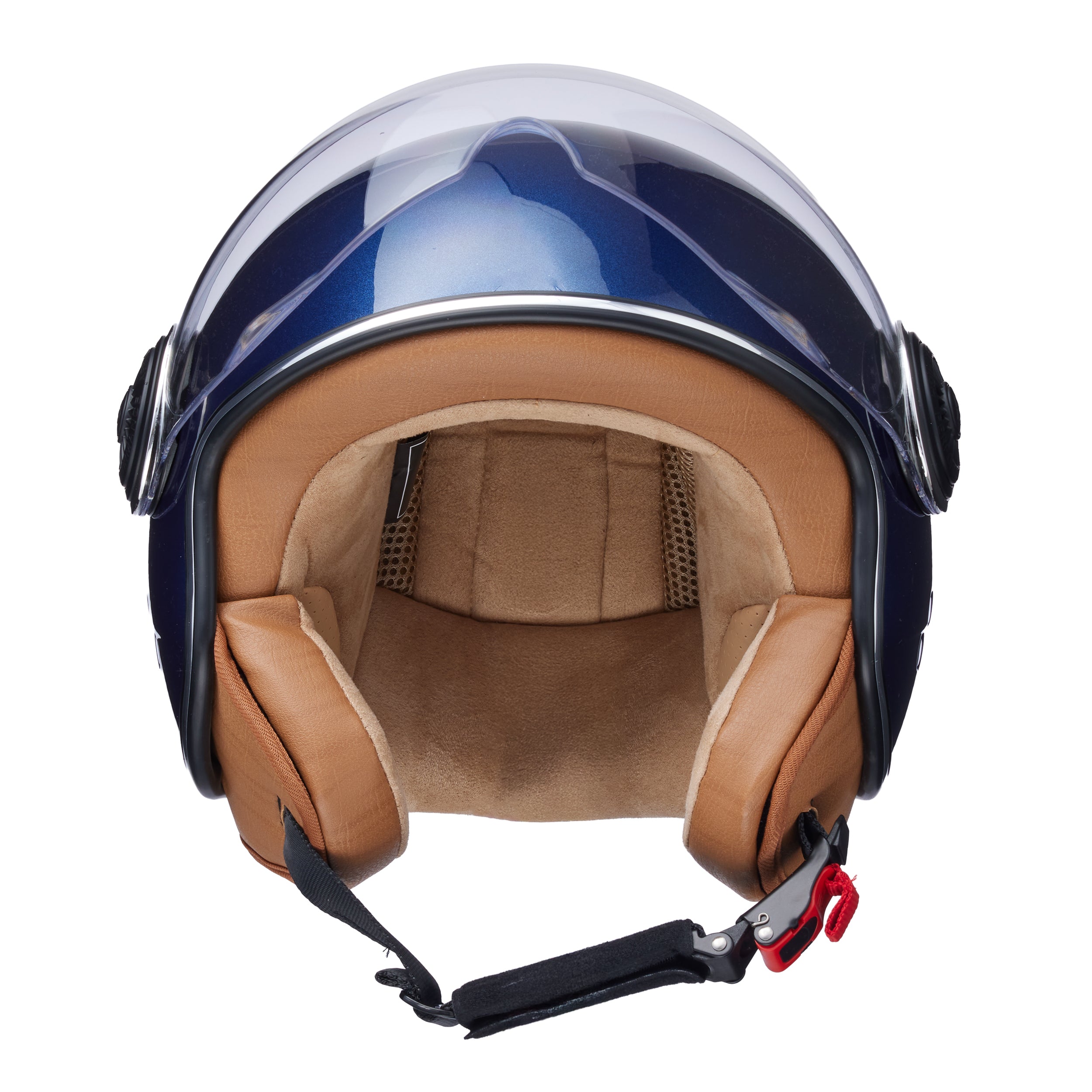 monaco helmets Solid blau metallic, glänzend dunkelblau metallic mit braunem Futter