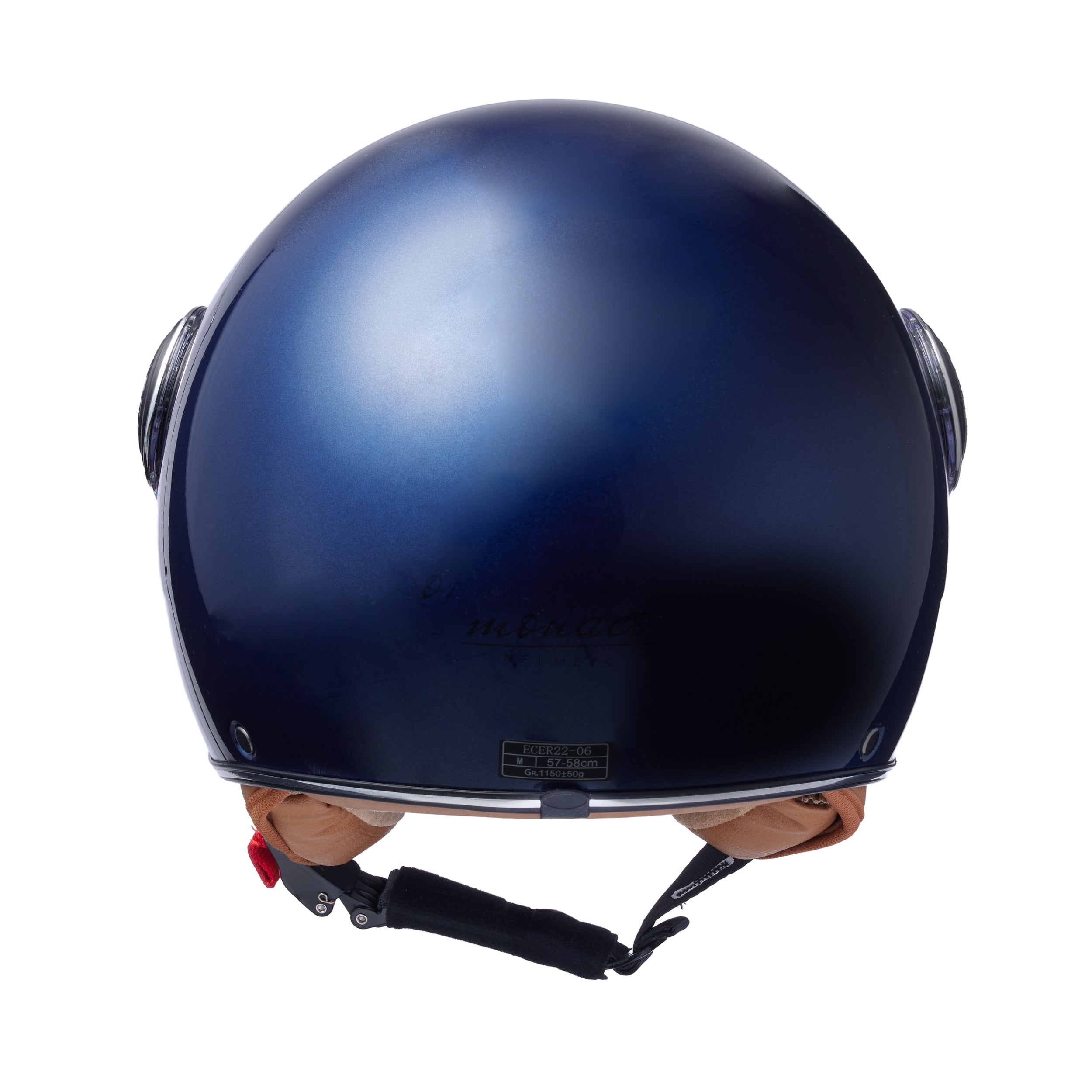 monaco helmets Solid blau metallic, glänzend dunkelblau metallic mit braunem Futter