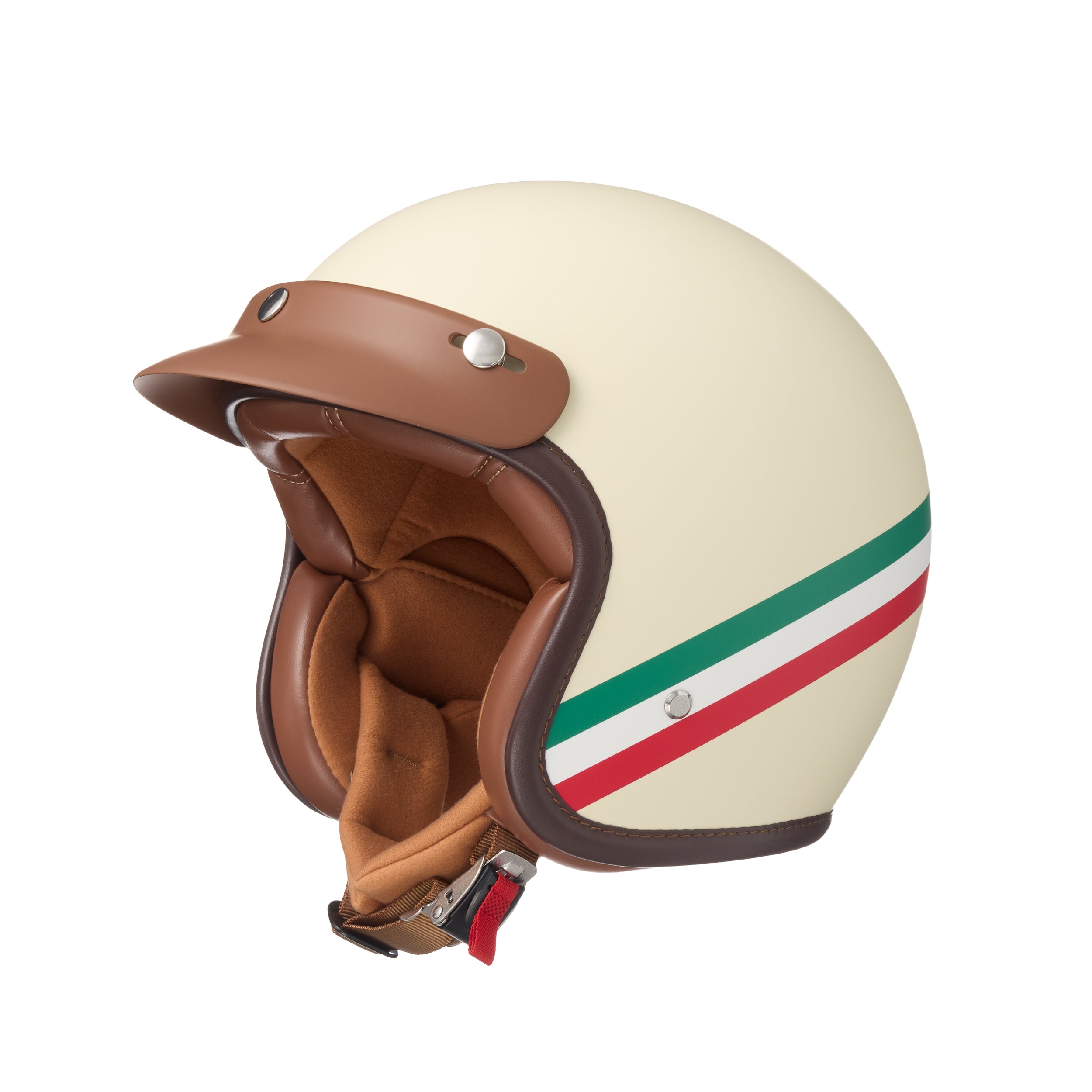 "Irmi Crema Italiana" Jethelm 2.0 Fiberglas in matt-creme mit Italienflagge