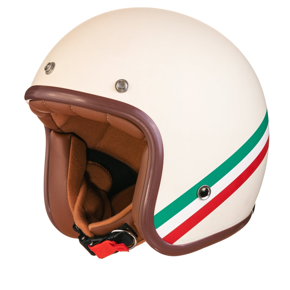 fahrradhelm italien flagge Irmi Crema Italiana” Jethelm in matt-creme mit Italienflagge