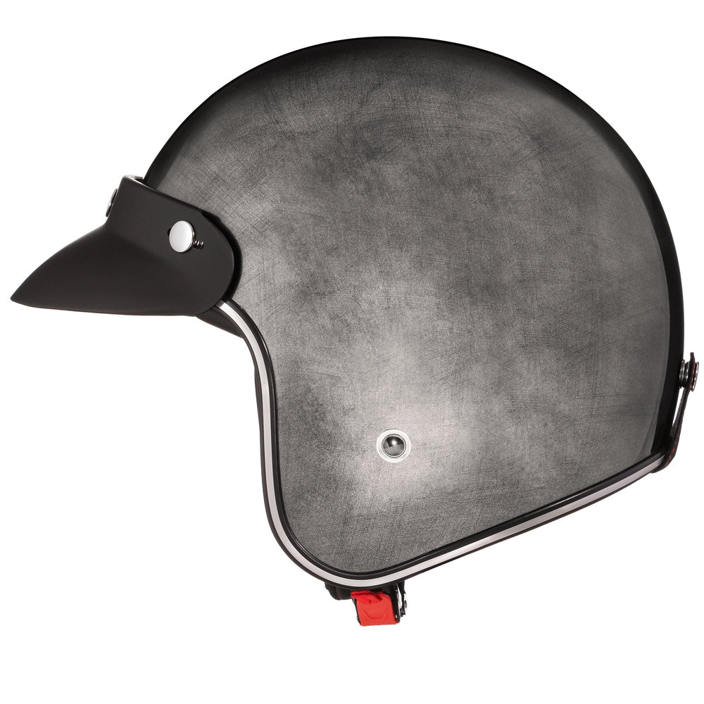 “Irmi´s angekratztes Image” Jethelm in scratched chrome Optik