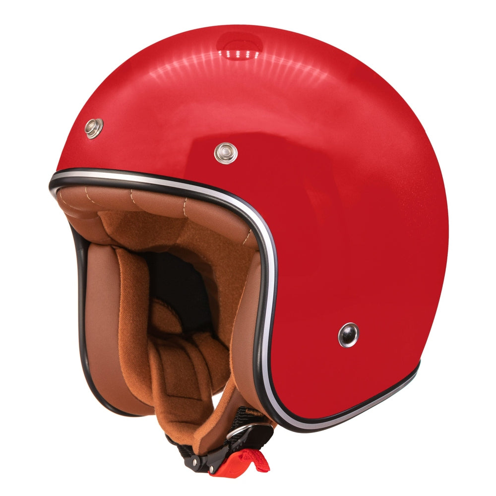 “Irmi und der böse Wolf” Jethelm in glänzend rot mit Chromrand