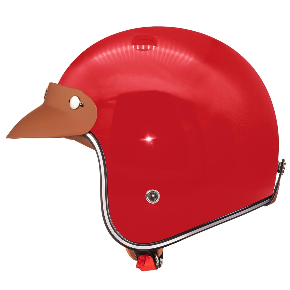 “Irmi und der böse Wolf” Jethelm in glänzend rot mit Chromrand