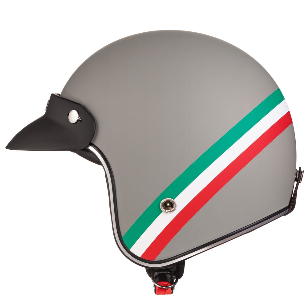 “Irmi Pinot Grigio” Jethelm in matt-grau mit Italienflagge