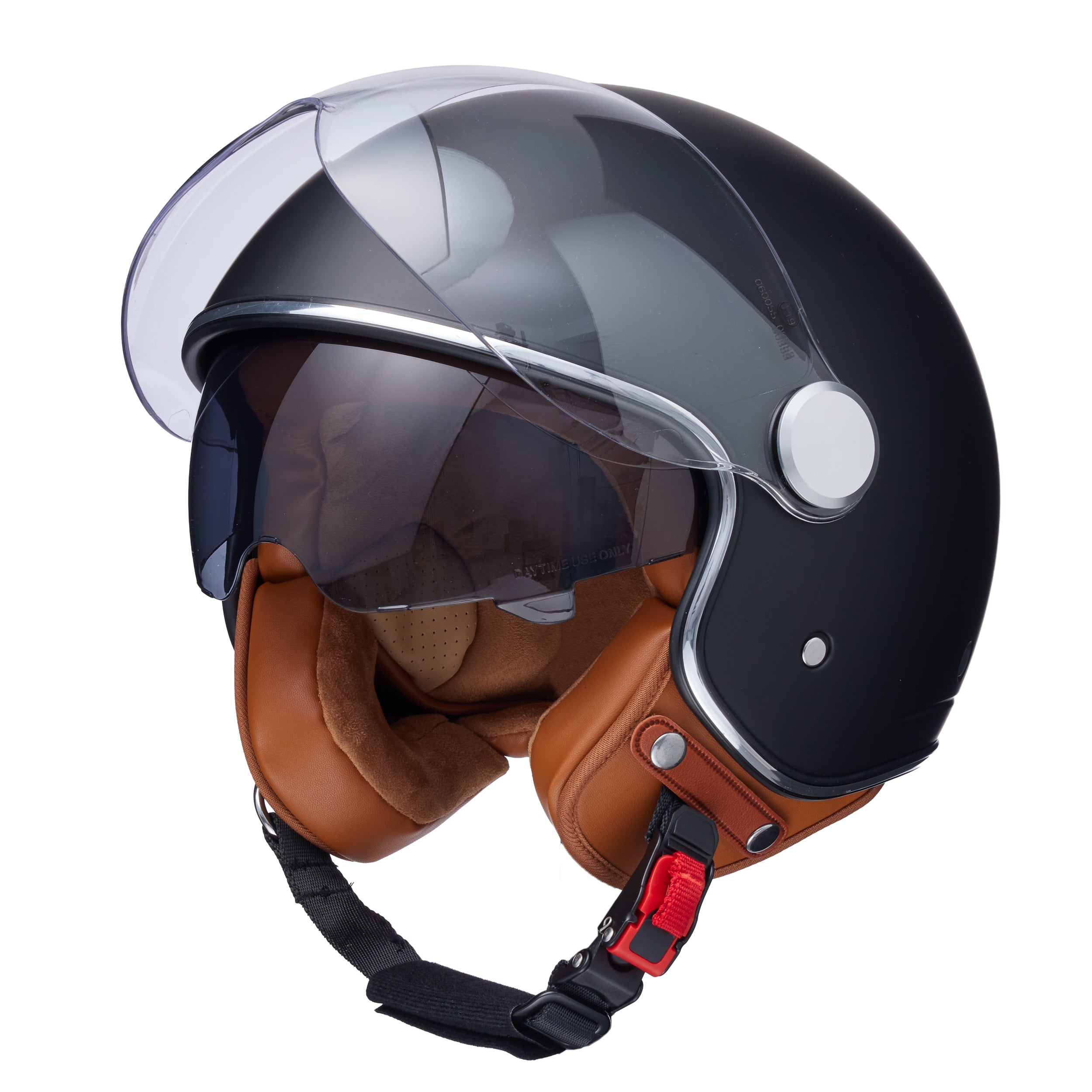 monaco helmets "Premium" mattschwarz mit Sonnenblende