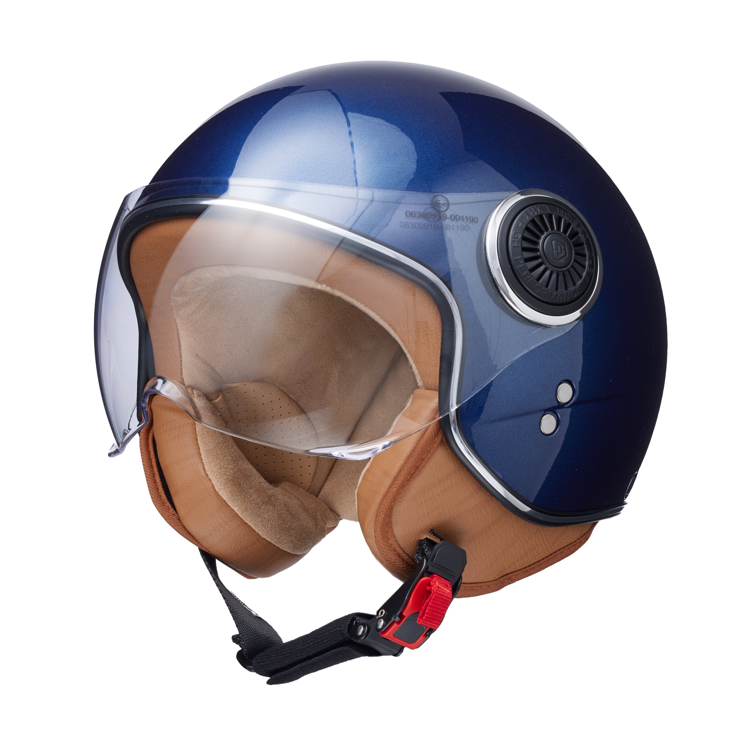 monaco helmets Solid blau metallic, glänzend dunkelblau metallic mit braunem Futter