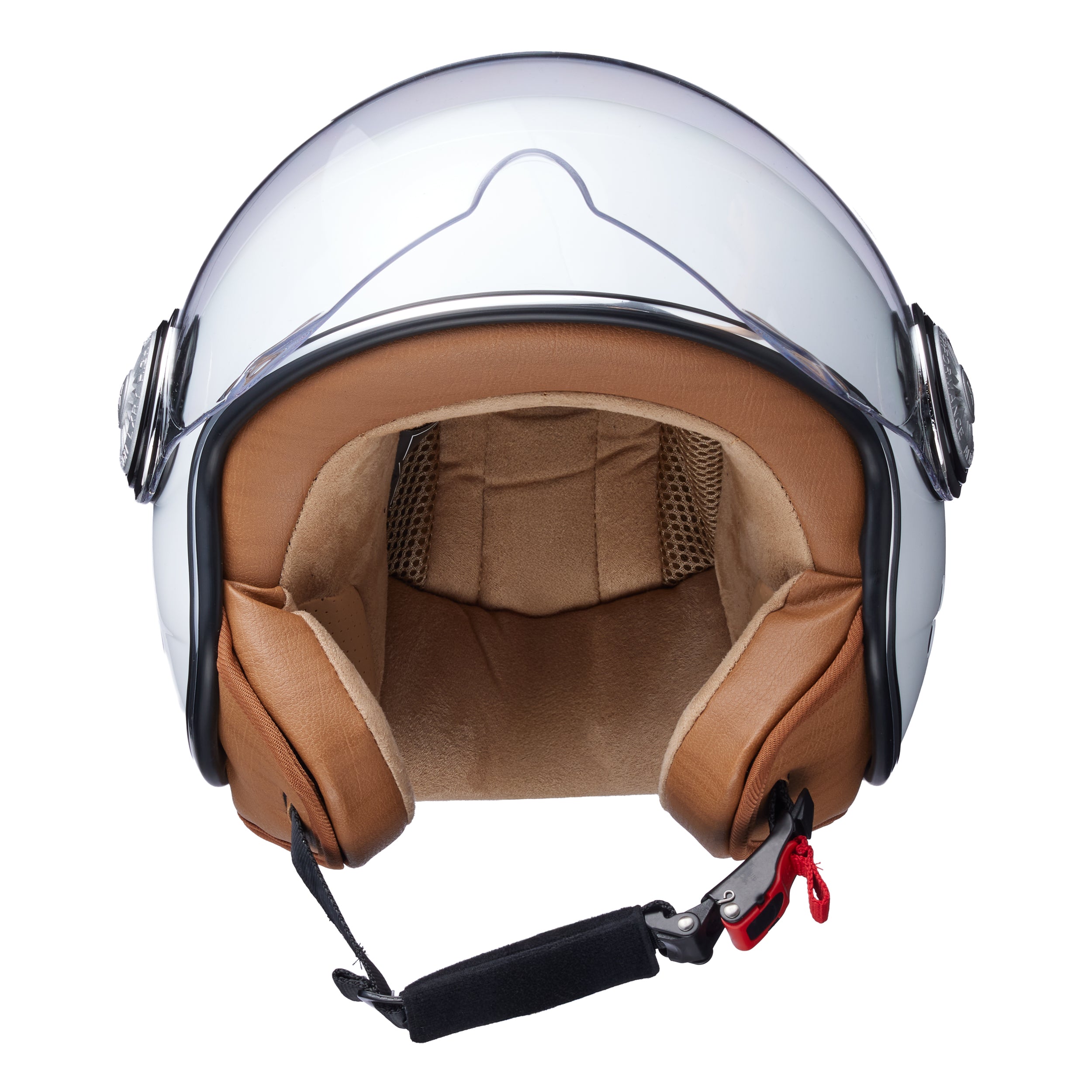 monaco helmets Solid weiß, glänzend weiß mit braunem Futter