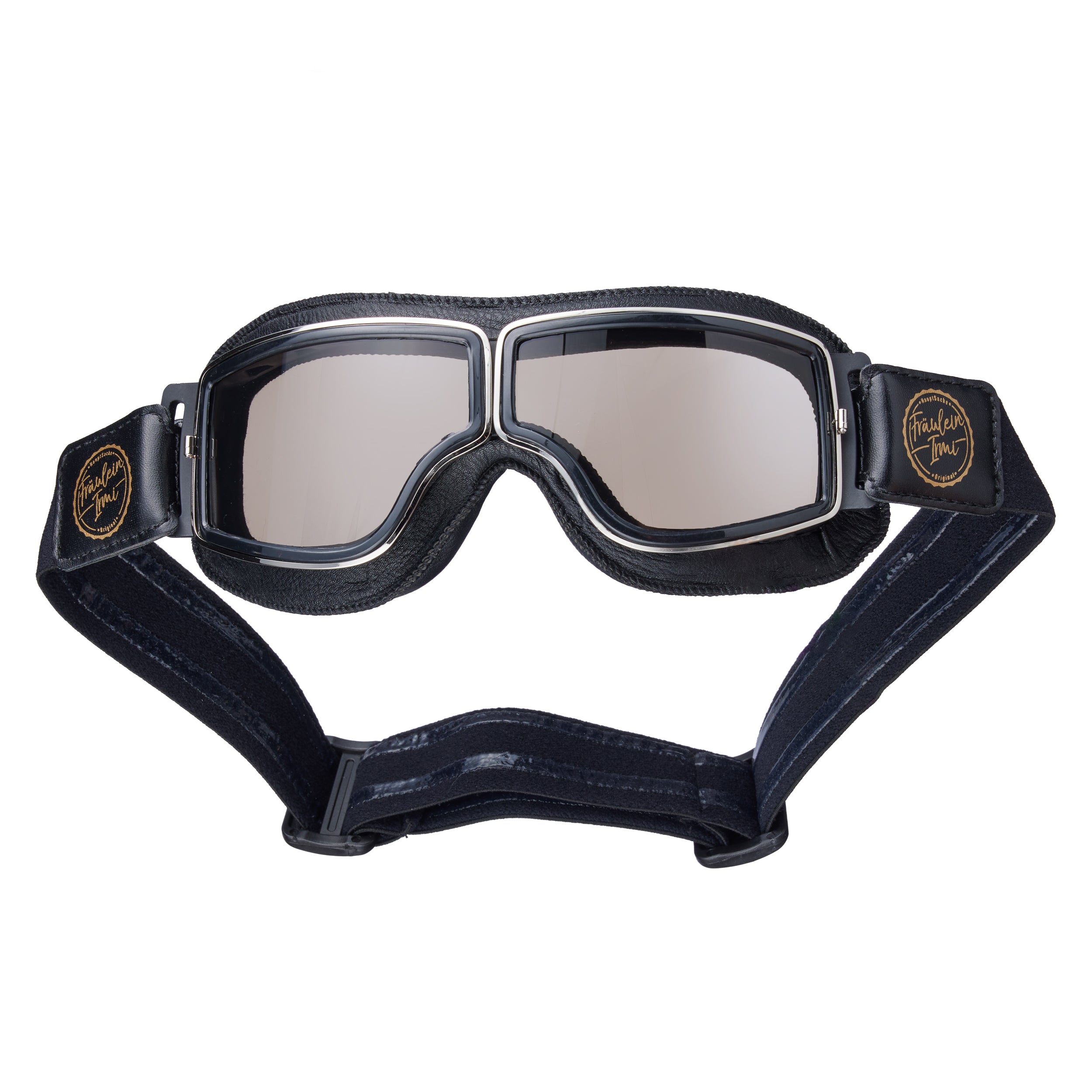 Fräulein Irmi Jethelm Brille mit schwarzem Lederband