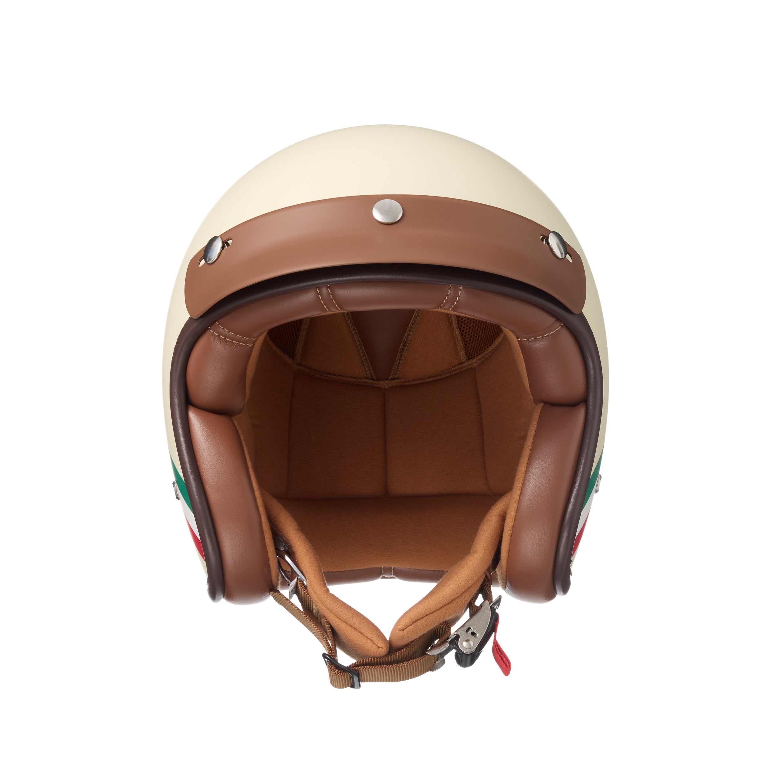 "Irmi Crema Italiana" Jethelm 2.0 Fiberglas in matt-creme mit Italienflagge