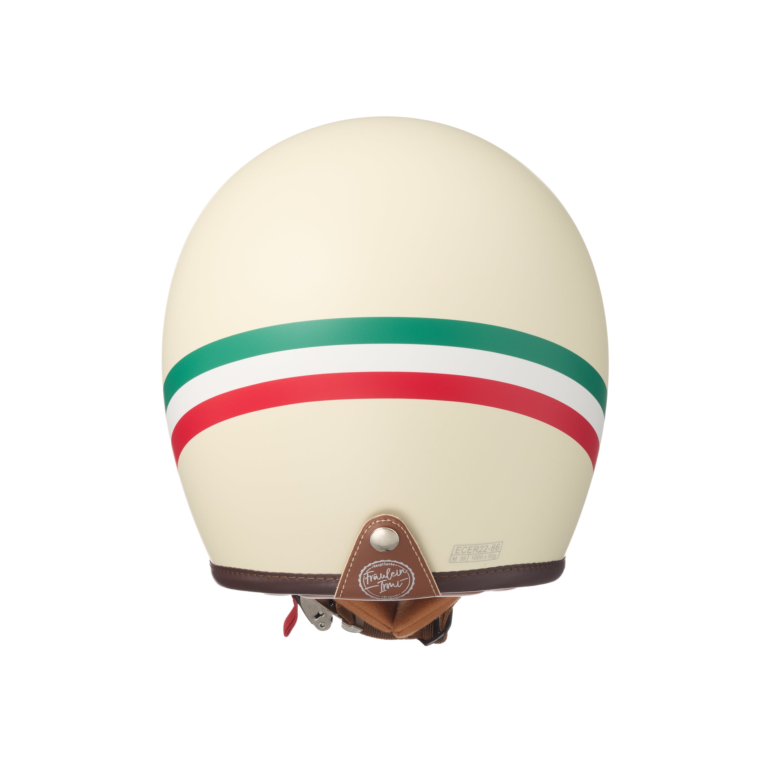 "Irmi Crema Italiana" Jethelm 2.0 Fiberglas in matt-creme mit Italienflagge