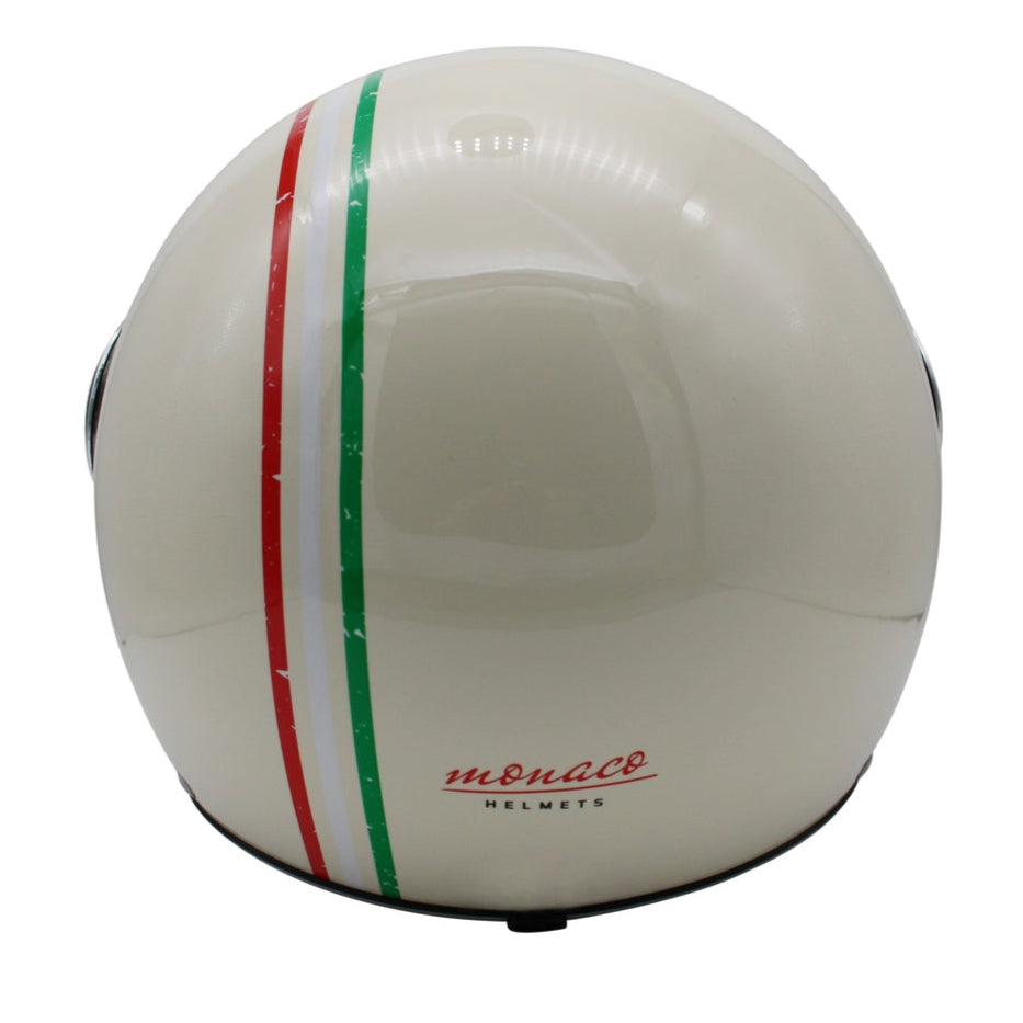 monaco helmets Italian pearl , creme glanz mit Italienflagge