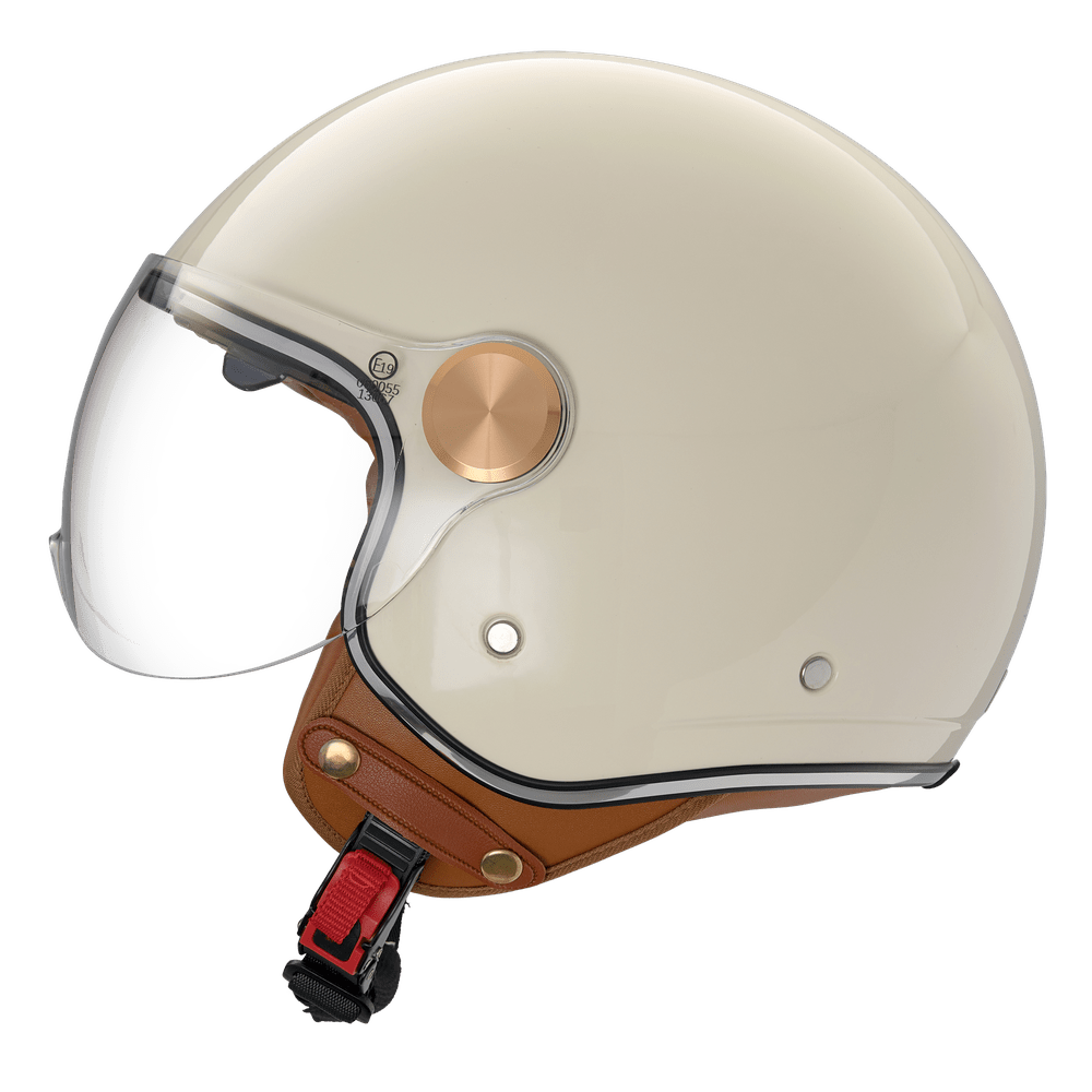 monaco helmets "Premium" creme glänzend mit Sonnenblende