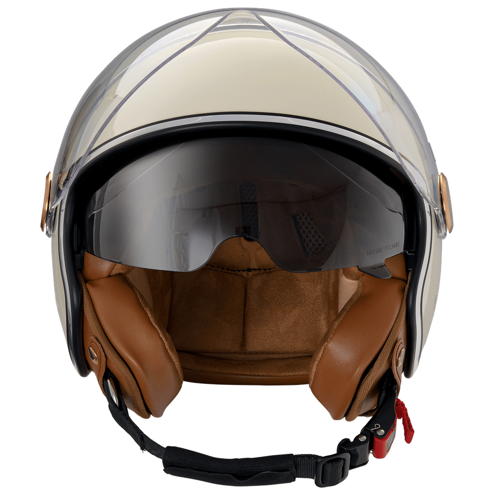 monaco helmets "Premium" creme glänzend mit Sonnenblende