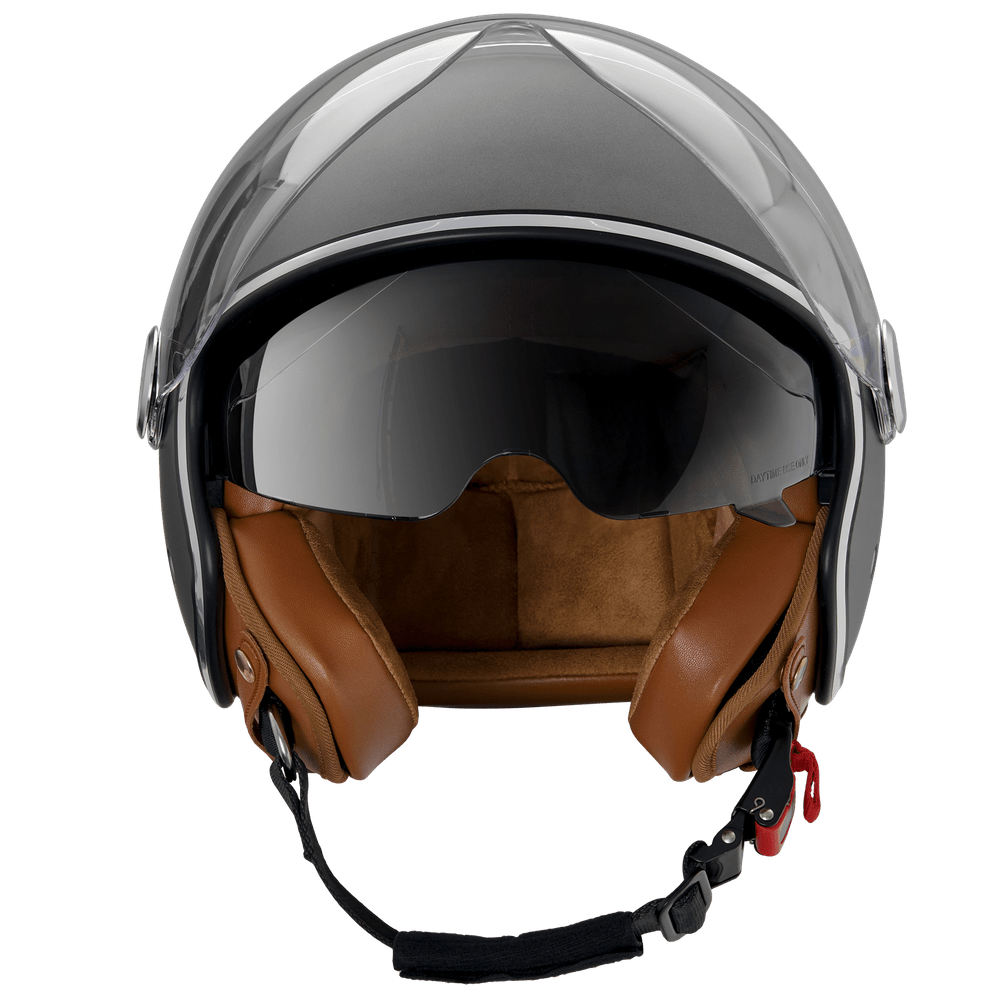 monaco helmets "Premium" mattgrau/anthrazit mit Sonnenblende