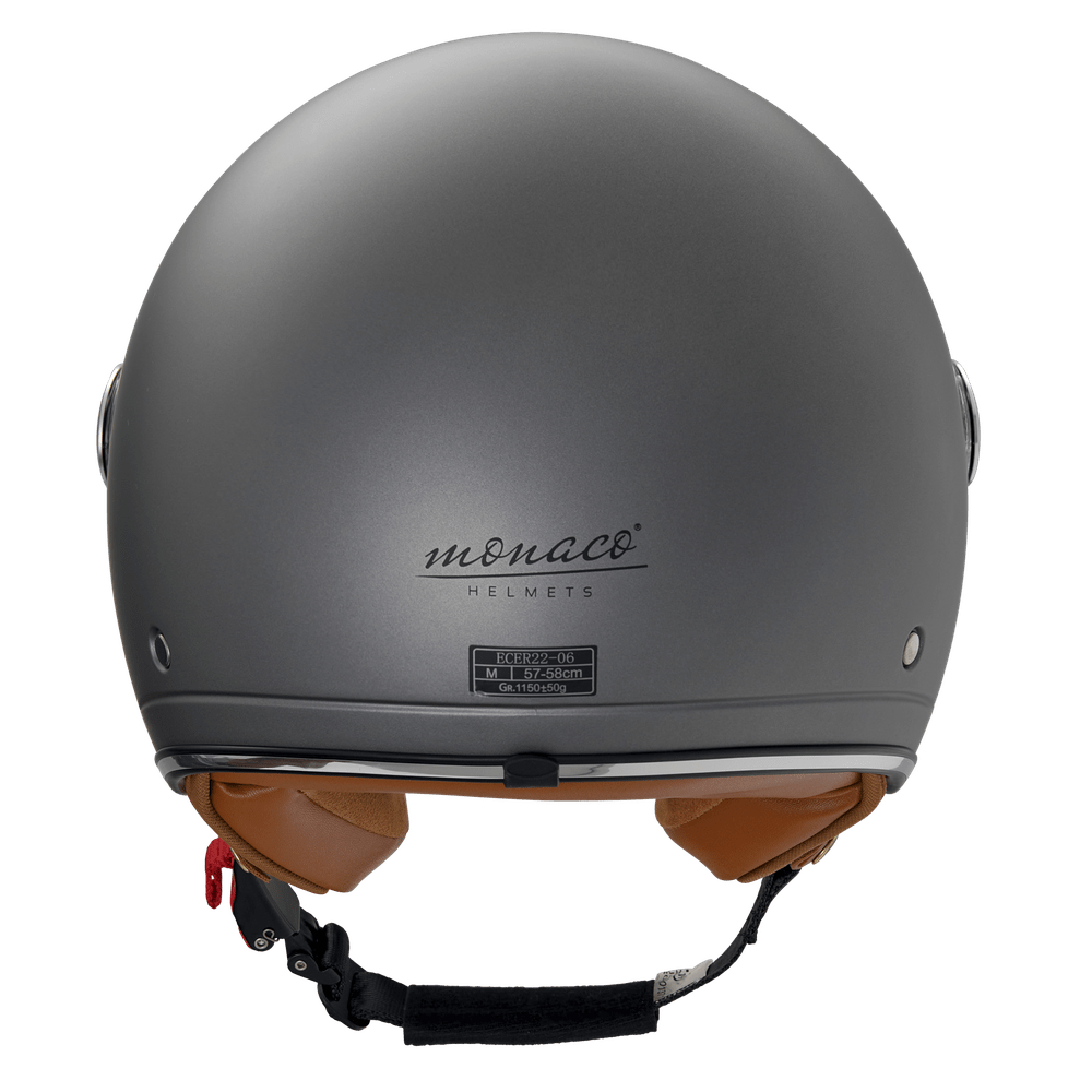 monaco helmets "Premium" mattgrau/anthrazit mit Sonnenblende