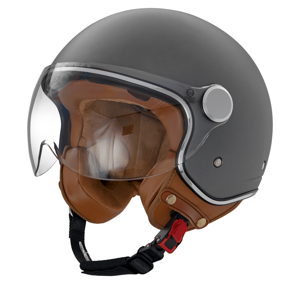 monaco helmets "Premium" mattgrau/anthrazit mit Sonnenblende