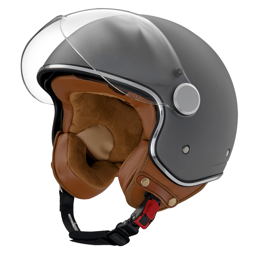 monaco helmets "Premium" mattgrau/anthrazit mit Sonnenblende